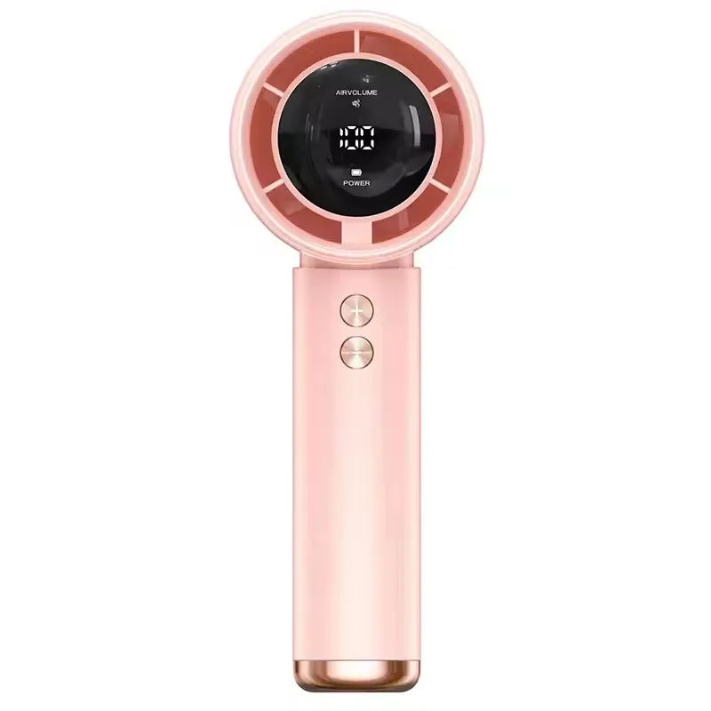 BreezGO rechargeable fan size comparison — fits in palm or pocket